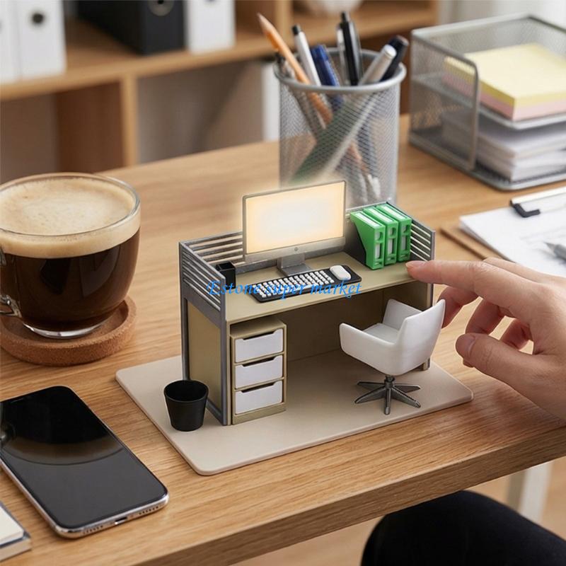 Home Office Architecture - Model Meja Komputer Miniatur 090B Dengan