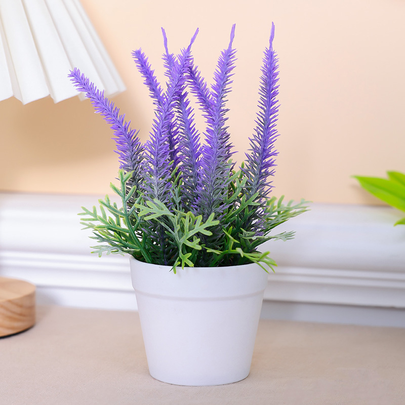 Home Office Simulator - 1 buah-17CM simulasi pot lavender, dekorasi