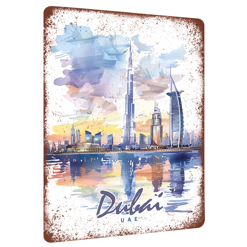Home Office Dubai - Seni Dinding Logam Cat Air Dubai