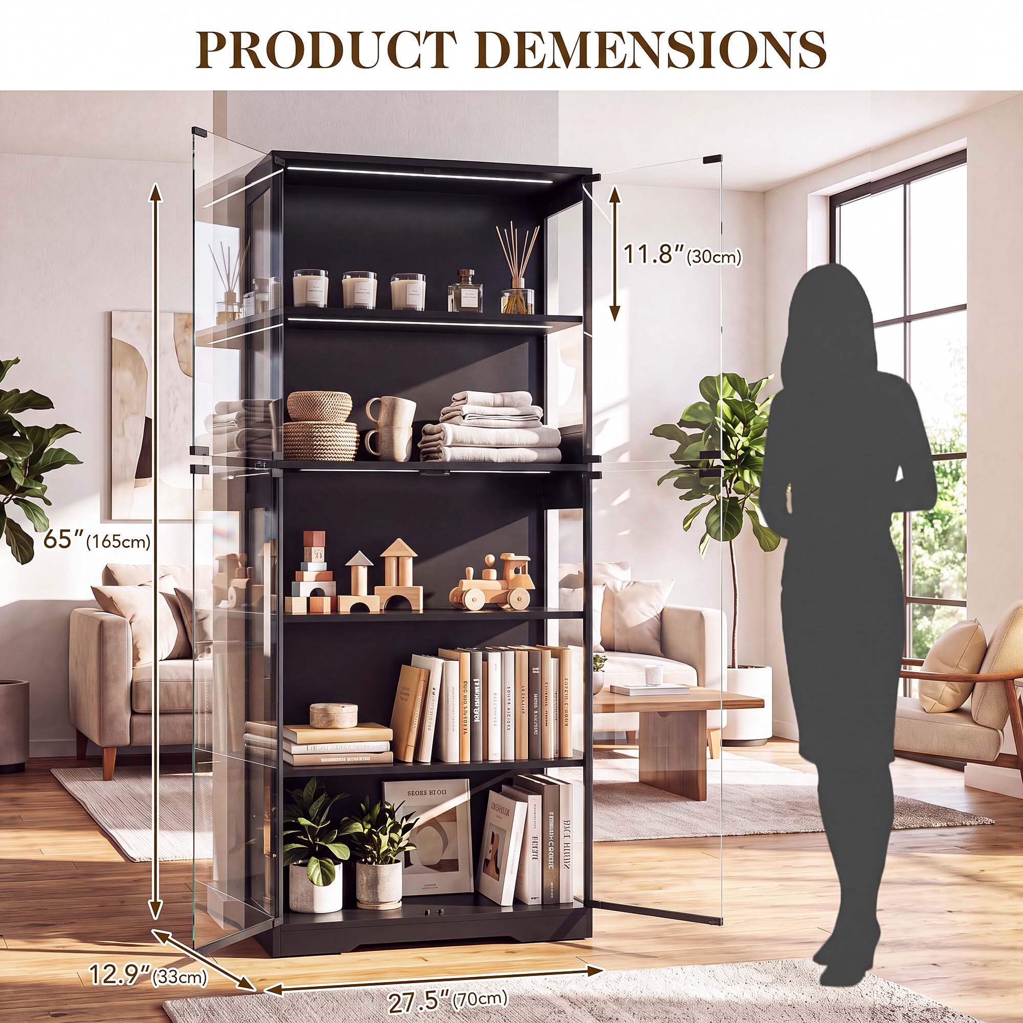 TCGBKAF Lemari Pajangan 5 Ting - Home Office Living Room ulasan dan harga