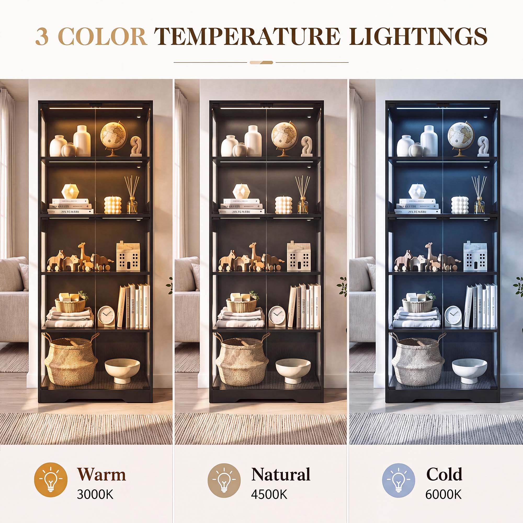 TCGBKAF Lemari Pajangan 5 Ting - Home Office Living Room ulasan dan harga