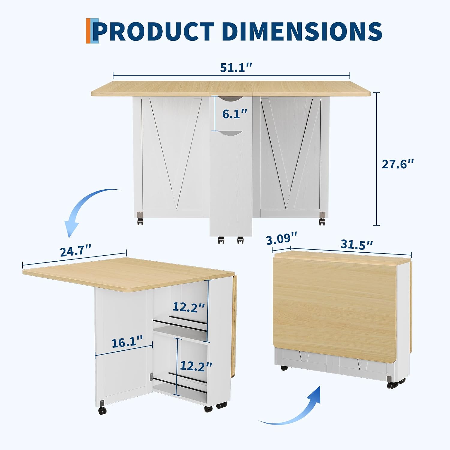 Meja Makan Lipat dengan Laci P - Desk Drawer Small ulasan dan harga