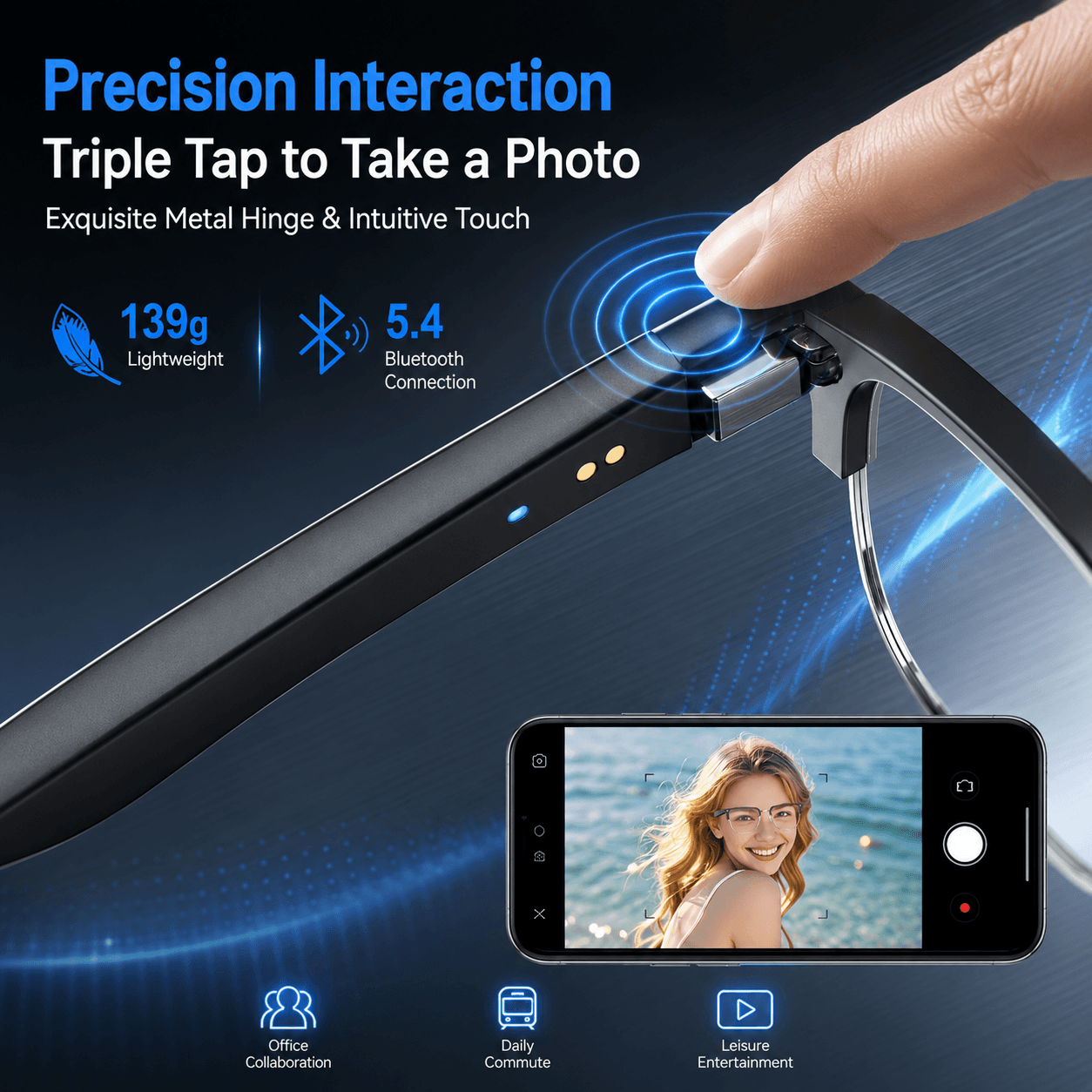 Kacamata Pintar Bluetooth AIMB - Blue Light Glasses ulasan dan harga