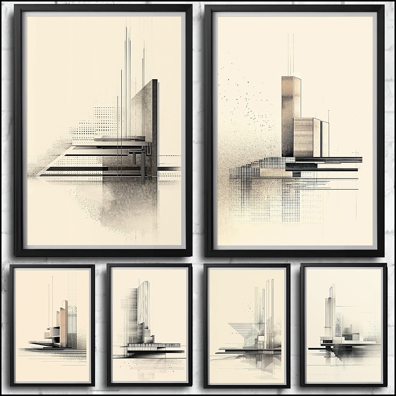 Poster Gambar Arsitektur Minim - Home Office Architecture ulasan dan harga