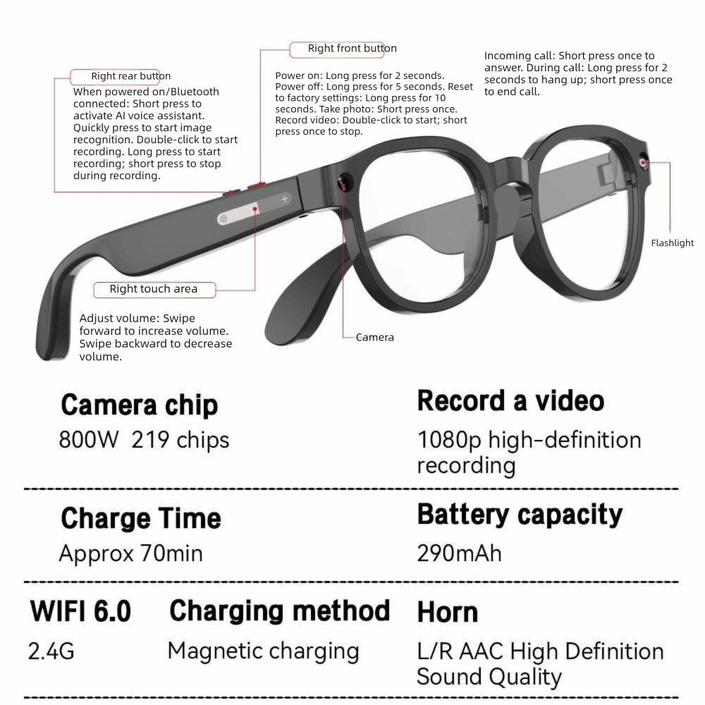 Kacamata Pintar AI 2 in 1, Fot - Blue Light Glasses ulasan dan harga